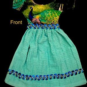 Peacock dress shaped hand towel